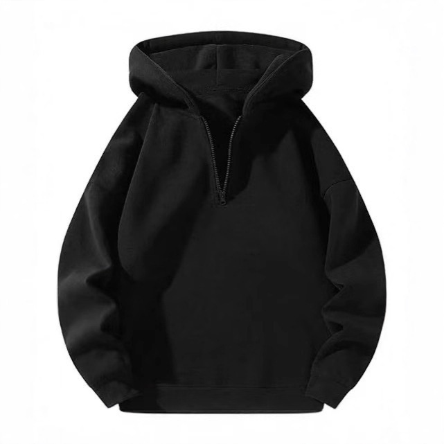 Amazon Cross-Border Quarter Zipper Hoodie Loose Sports Sweatshirt Solid Color Light Board Sweatshirt