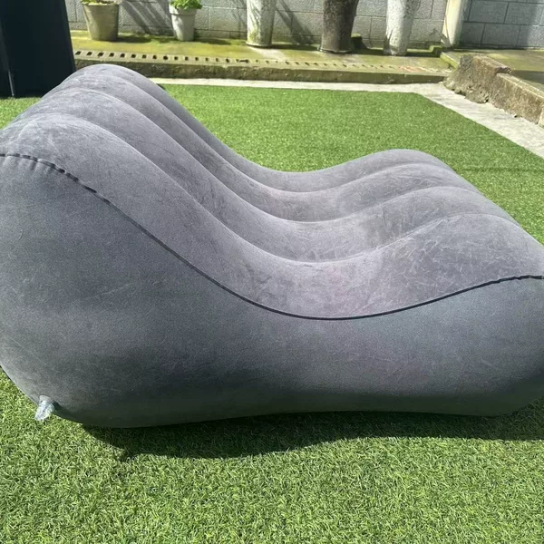 Trendy Inflatable Sofa for Home Use, Flocked Lazy Lounge Chair, Reclining and Sitting, Suitable for Bedroom, Balcony, Outdoor Camping, and Leisure Seating