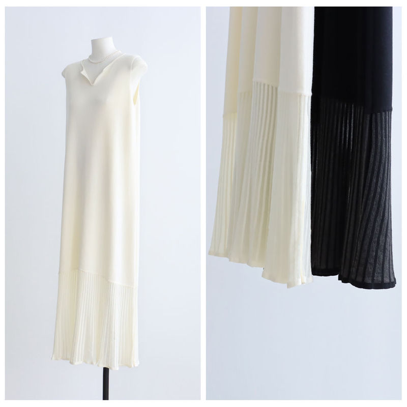 Fishtail Hem Summer Washi Paper Yarn V-Neck Tank Dress, Summer Straight Simple Sleeveless Dress, Slimming Base Dress Fishtail Hem Summer Washi Paper Yarn V-Neck Tank Dress, Summer Straight Simple Sleeveless Dress, Slimming Base Dress