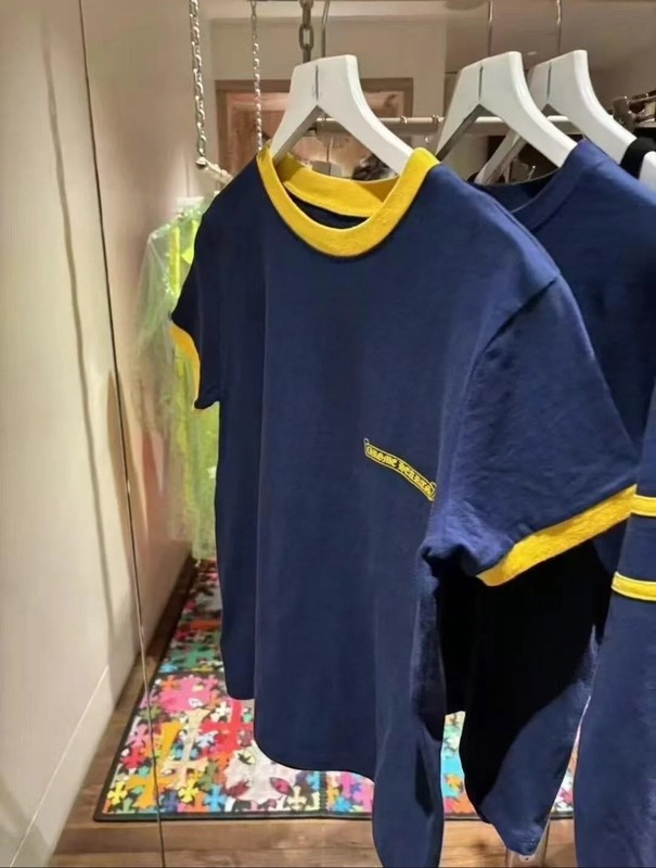 25SS YBオープン/ニッチデザイナー 90% off年から ビシャンカーリスト 限定版 七分袖 コントラストカラー 半袖Tシャツ|undefined