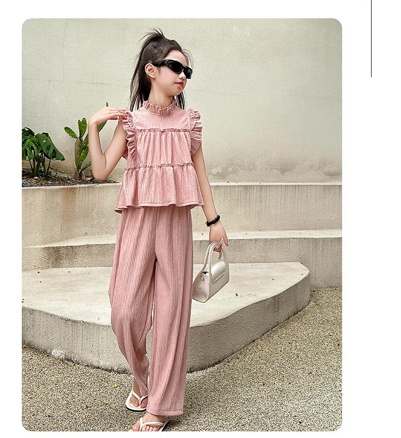 Completo bimba top senza maniche e pantaloni gamba larga_voghion.com