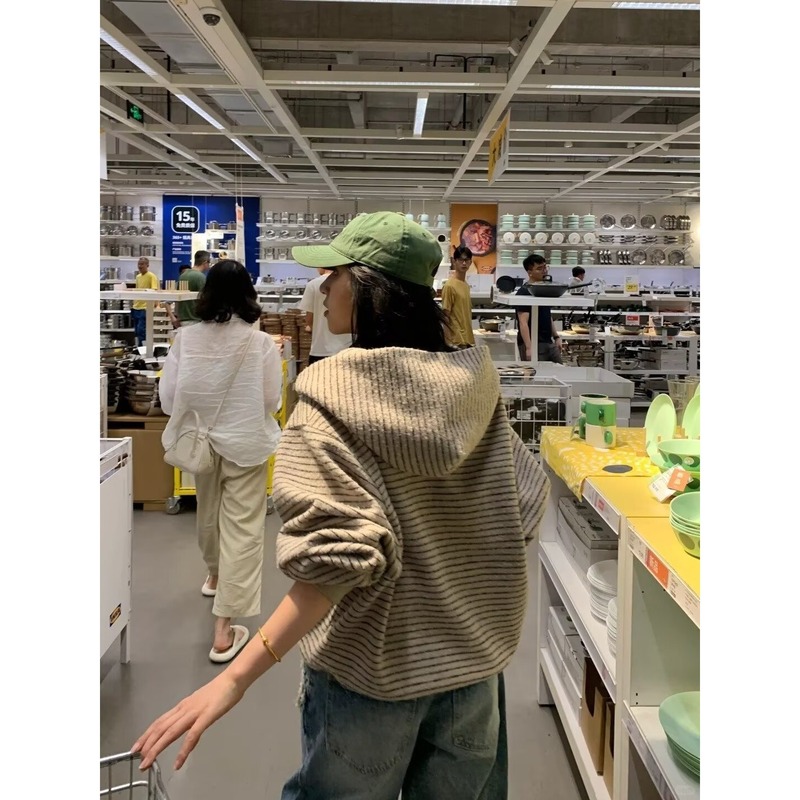 原宿时尚气质条纹420克重磅卫衣简约ins流行潮流文艺日系百搭新款|undefined