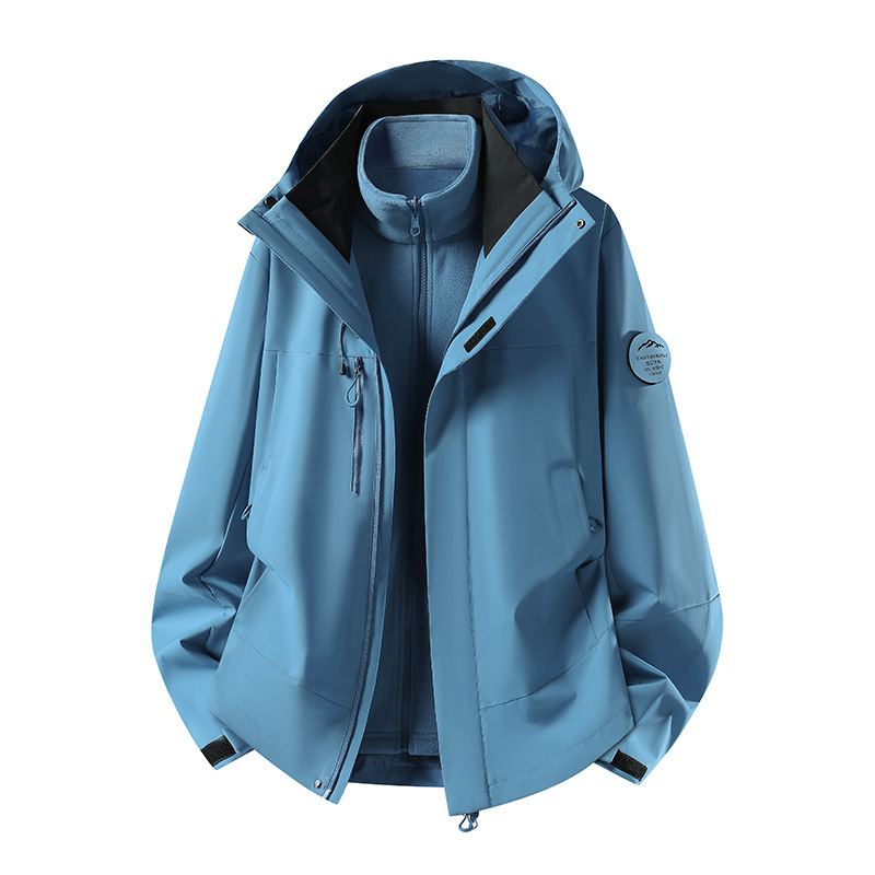 Fifteen color options with matching lining, Oriental Camel manufacturer, best-selling popular 3-in-1 hooded windproof jacket for men and women Fifteen color options with matching lining, Oriental Camel manufacturer, best-selling popular 3-in-1 hooded windproof jacket for men and women