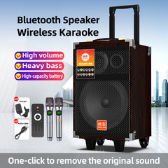 外贸木质音响无线蓝牙户外大功率拉杆音箱k歌大音量立体声低音炮