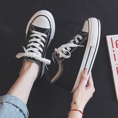 Spring New Thick-Soled Platform Canvas Shoes for Women, Retro Style, Versatile and Classic White Shoes, College Style Loafers