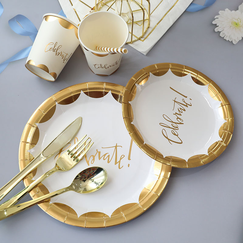 500g Weight Tableware Kitchen and drinking utensils Plate Event & Party Supplies 1000 Quantity Letter Pattern Simple Style Style Simple Style Letter Plate Tableware 无