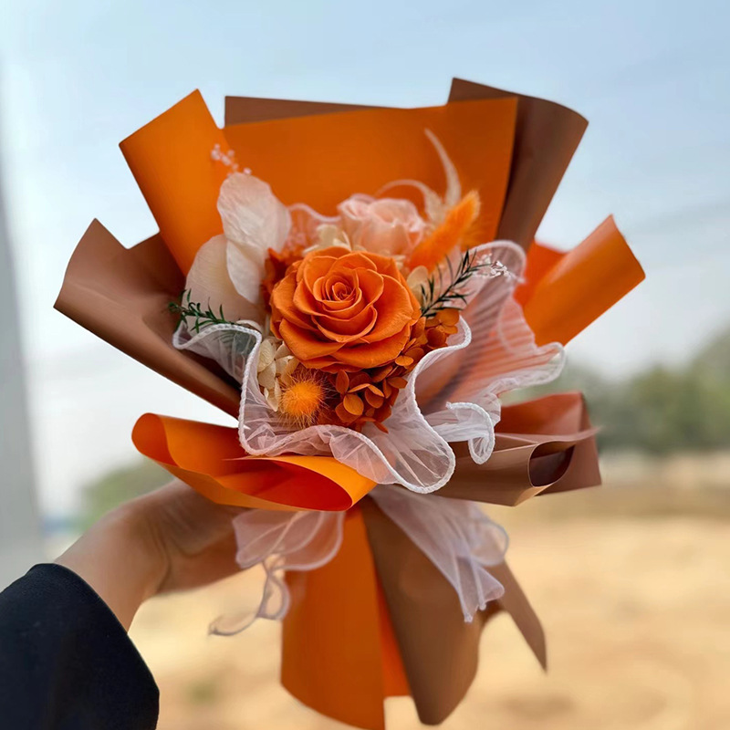 Ramo de Rosas Eternas de Yunnan, Regalo de San Valentín para Novia, Regalo de Cumpleaños de Alta Gama, Ramo de Flores Eternas, Producto Terminado, Decoración