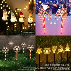 越境LEDクリスマス地挿し五芒星雪雪だるまヘラジカ松葉杖庭屋外祝日芝生装飾灯