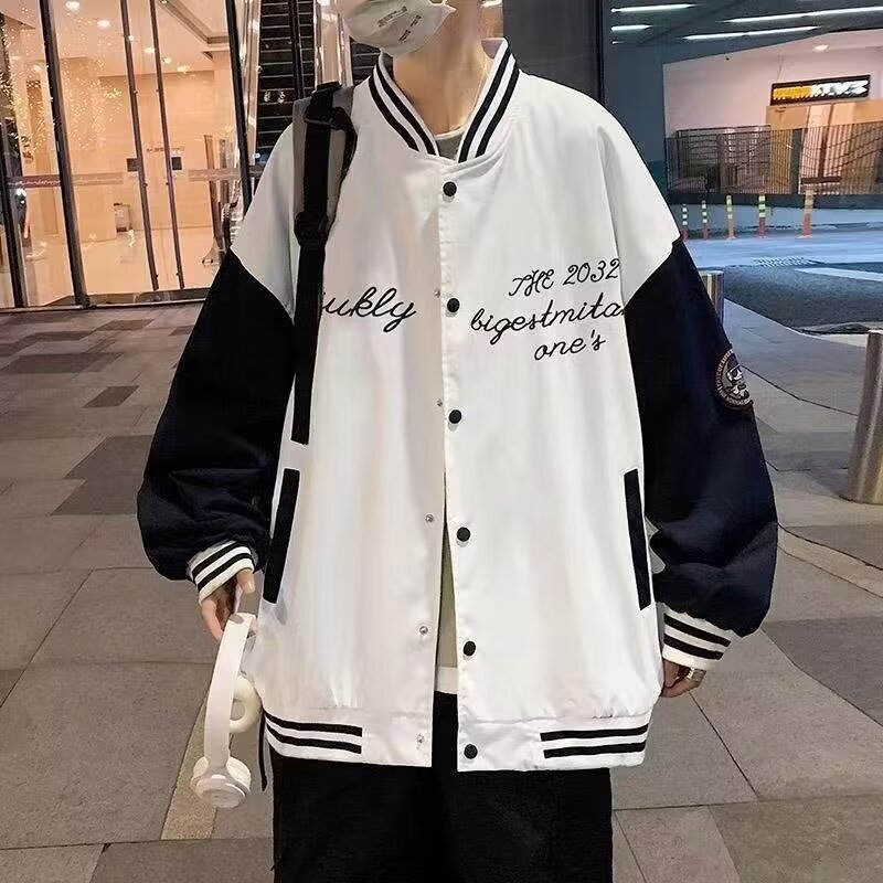 Baseball Uniform for Middle and High School Boys, 2025 Spring/Summer American Style Trendy Loose Top, Student Boys' Same Style Summer Thin Jacket