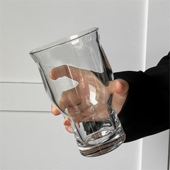 大容量透明広口ガラスアイスアメリカンコーヒーカップサマージュースコールドドリンクカップビールカップフルーツティーカップ