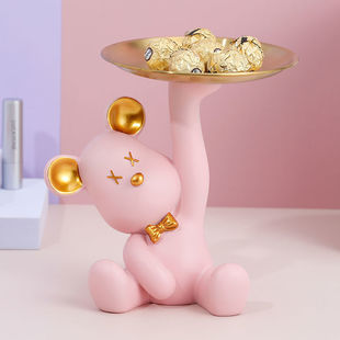 Light Luxury Internet Trendy Girl's Heart Violence Bear Home Interior Decoration Porch Living Room Storage Desktop Ornaments Decorations