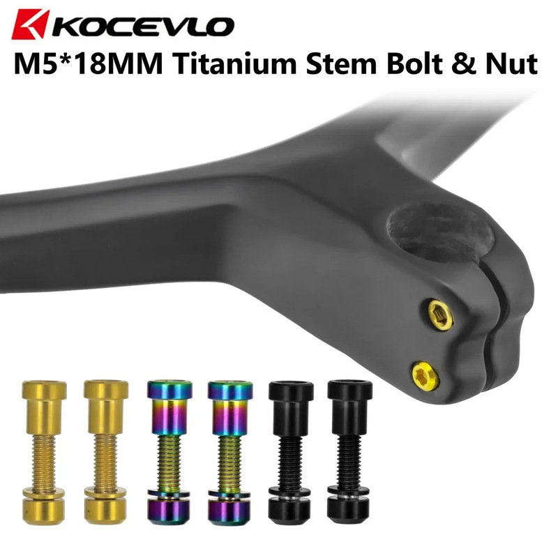 Kocevlo Titanium Alloy Stem Bolt M5X18Mm Locking Stem Screw Nut Mountain Road Bike
