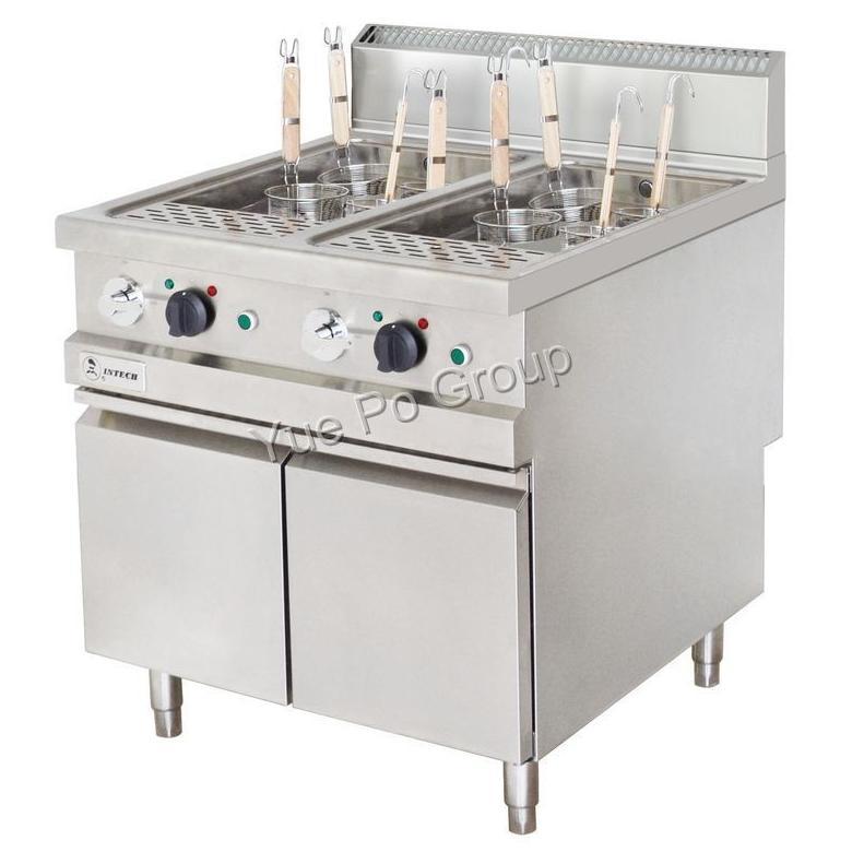 INTECH电热双缸八头煮面炉连下掩门柜(700)