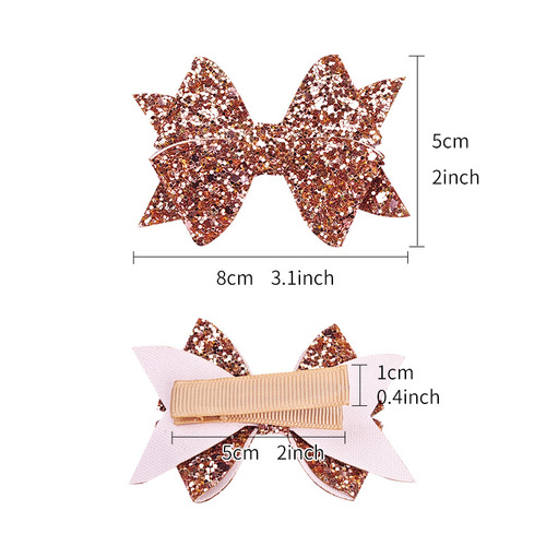 21206 Year of the Ox Windmill Bangs Hair Clip Sequin Gree Sale Cute Hair Clip Baby Glitter Bow Hair Clip
