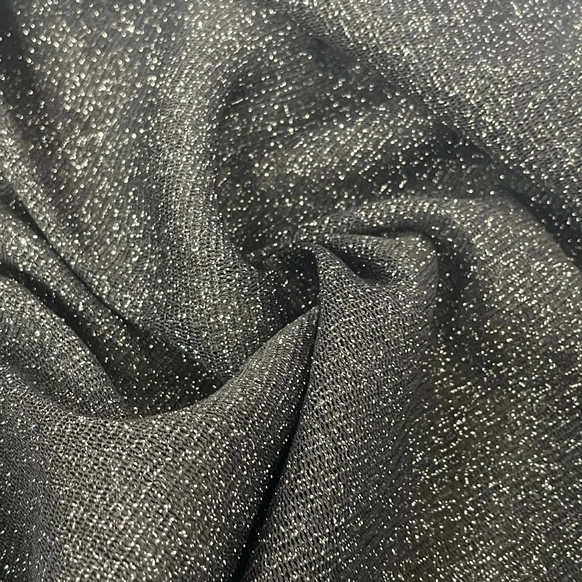 奢华柔软经编金银线尼龙女装弹力面料