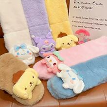 儿童卡通可爱男宝女童保暖围巾加厚毛绒围脖宝宝交叉护颈脖套学生