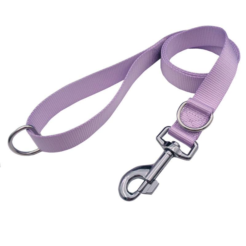 Entrenamiento de perros con cuerda de tracción para mascotas de nylon simple doble D hebilla cuerda de paseo ajustable etiqueta personalizada cadena de perro
