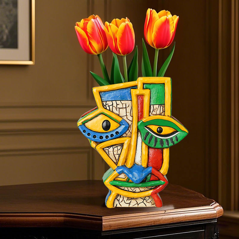  e-commerce for magic color abstract face resin flower pot modern art creative living room ins wind potted plant ornaments