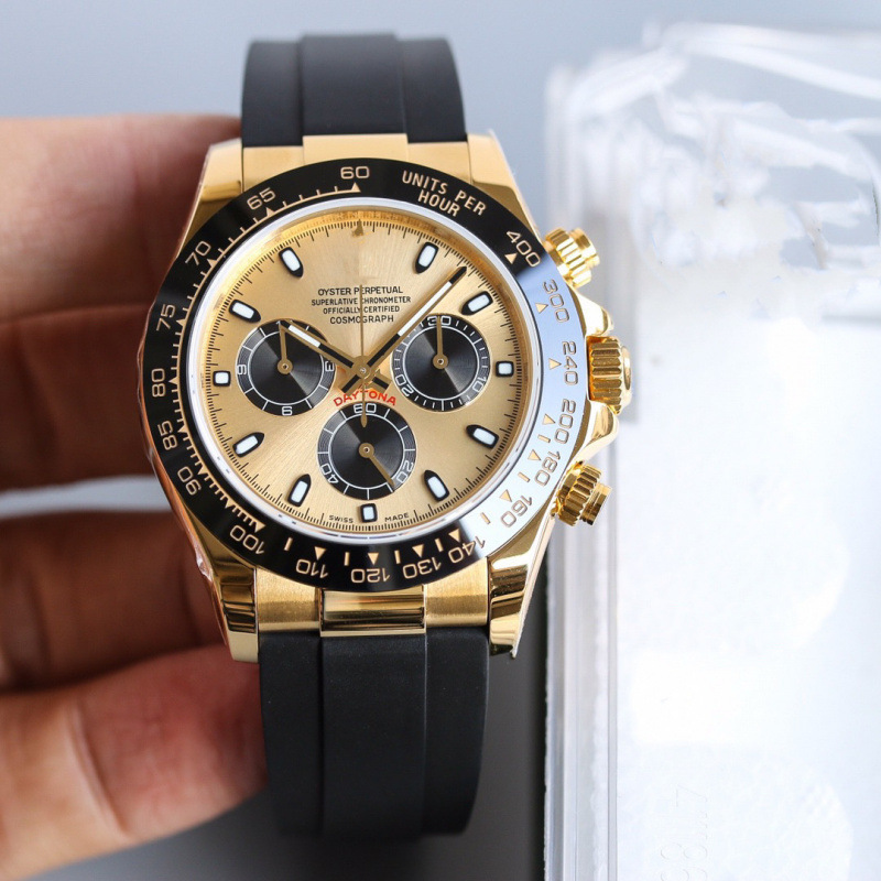Shawn Yue's Same Model Daytona Gold Automatic Mechanical 316L Steel Waterproof Luminous Men's Watch with Six Hands Casual Shawn Yue's Same Model Daytona Gold Automatic Mechanical 316L Steel Waterproof Luminous Men's Watch with Six Hands Casual