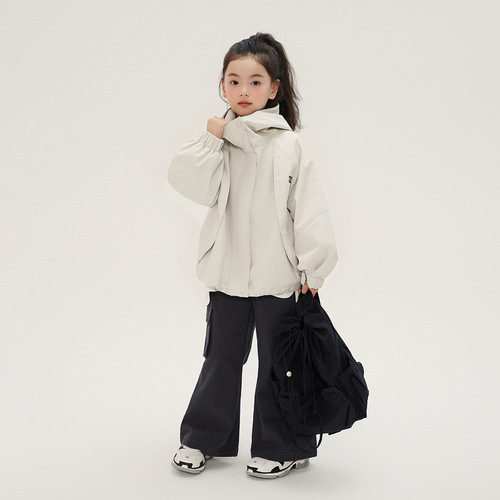 Girls' Jackets 2024 Spring New Style Children's Jackets Windproof Jackets Windproof Waterproof Warm Jackets