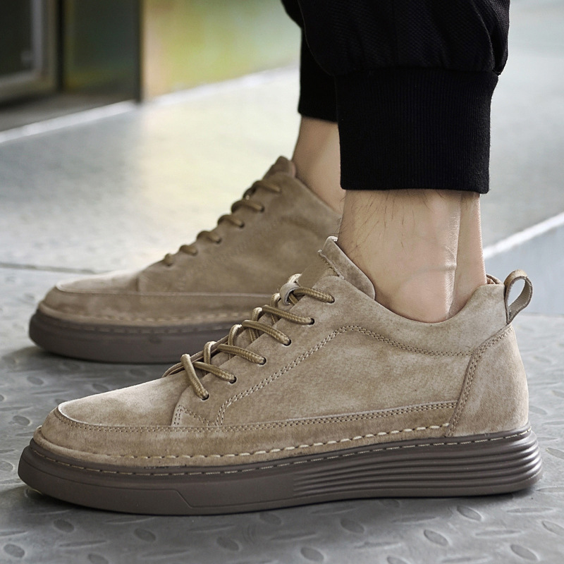 Insulated retro sneakers with hidden heel English style for leisure