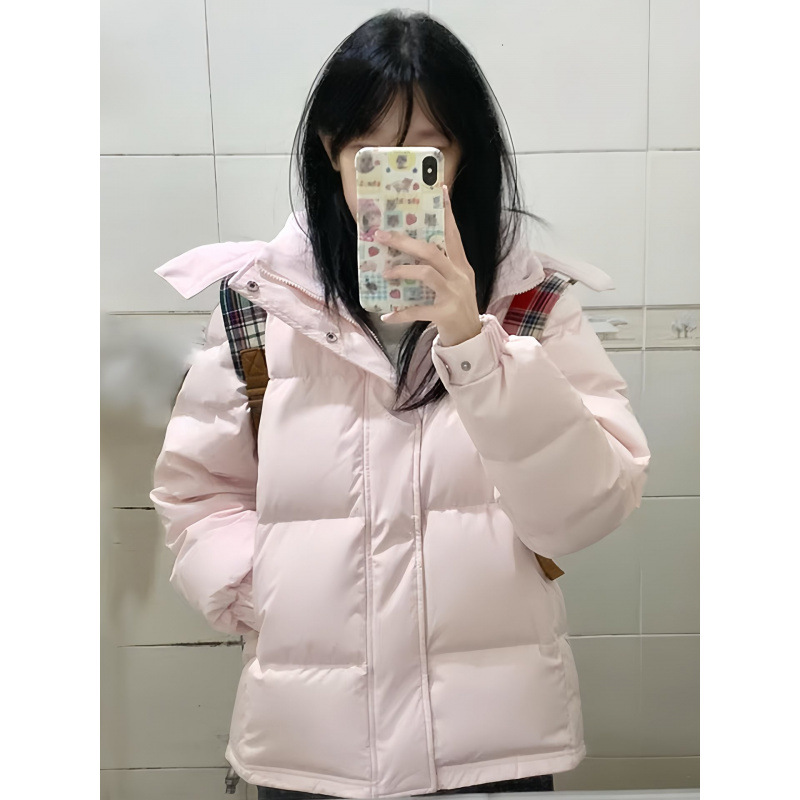 反季中戏服女白鸭绒短款加厚立领小个子情侣款面包服