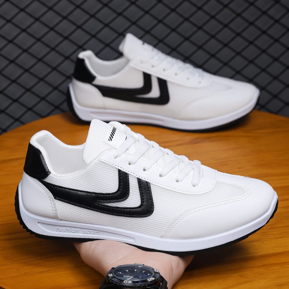 Zapatos casuales transpirables de verano para hombres, zapatos planos para estudiantes, zapatos blancos, zapatos deportivos para hombres, deportes diarios, zapatos casuales