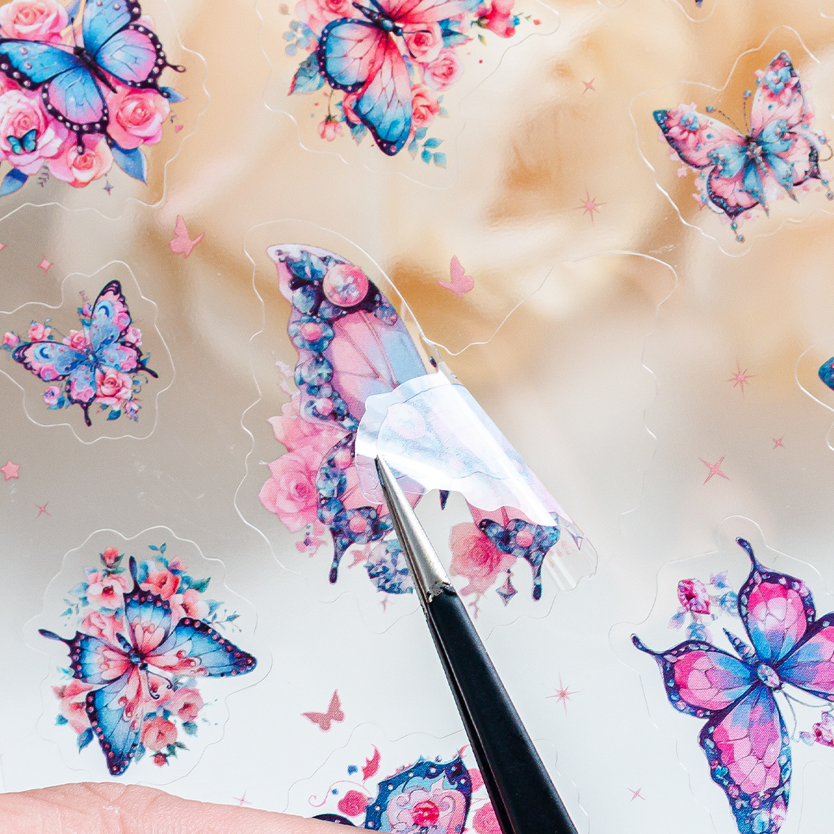 Luna Dream Butterfly transparente pegatinas impermeables para mascotas diy pegatinas de diario de mano pegatinas de mariposa retro transfronterizas pegatinas de animales