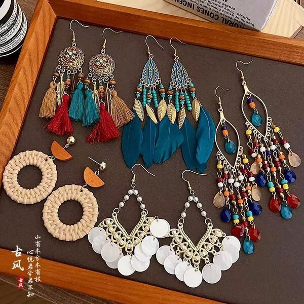 Ethnic woven earrings