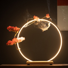 led lamp ring ceramic ornaments new chinese style zen creative living room entrance office desktop home decoration furnishings