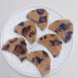 6.5cm韩版双面豹纹毛绒猫耳发箍发夹配件可爱侧边夹BB夹头饰装饰
