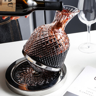 French Craft Rotating Tumbler Gyro Decanter High-End Household Crystal Glass Red Wine Decanter