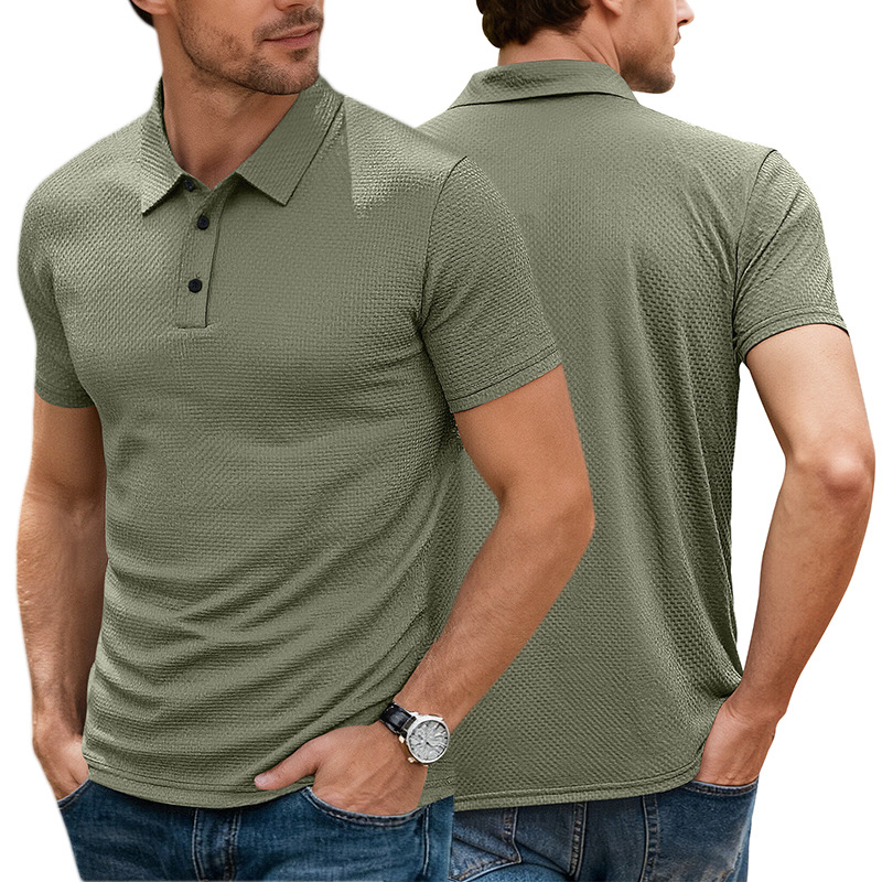 Nuevo transfronterizo de verano europeo y americano camiseta de seda de hielo delgada transpirable con solapa de manga corta de negocios casual blusa versátil image 6