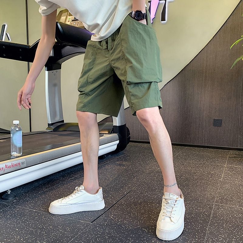 Workwear men's summer casual 2024 new trendy brand five point pants, army green thin style, large shorts, handsome_voghion.com