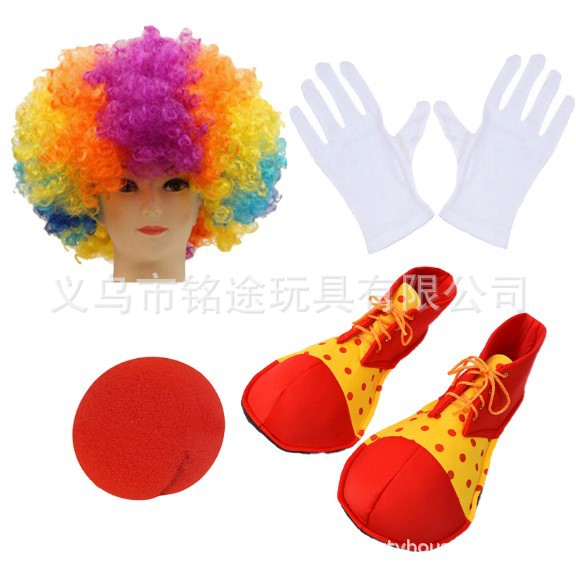 Pascua payaso accesorios de vestir accesorios divertidos sombreros pajarita tirantes zapatos calcetines payaso nariz roja