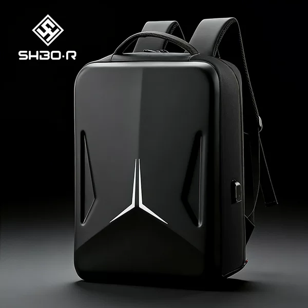 Cross-Border 17.3inch Hard-Shell Computer Bag, Large-Capacity Backpack, Multi-Functional Backpack with Charging Port, High-End Backpack for Men