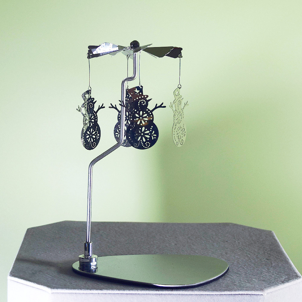 INS Amazon fuente Navidad aromaterapia Acero inoxidable doles triángulo redondo bandeja giratoria candelabro linterna