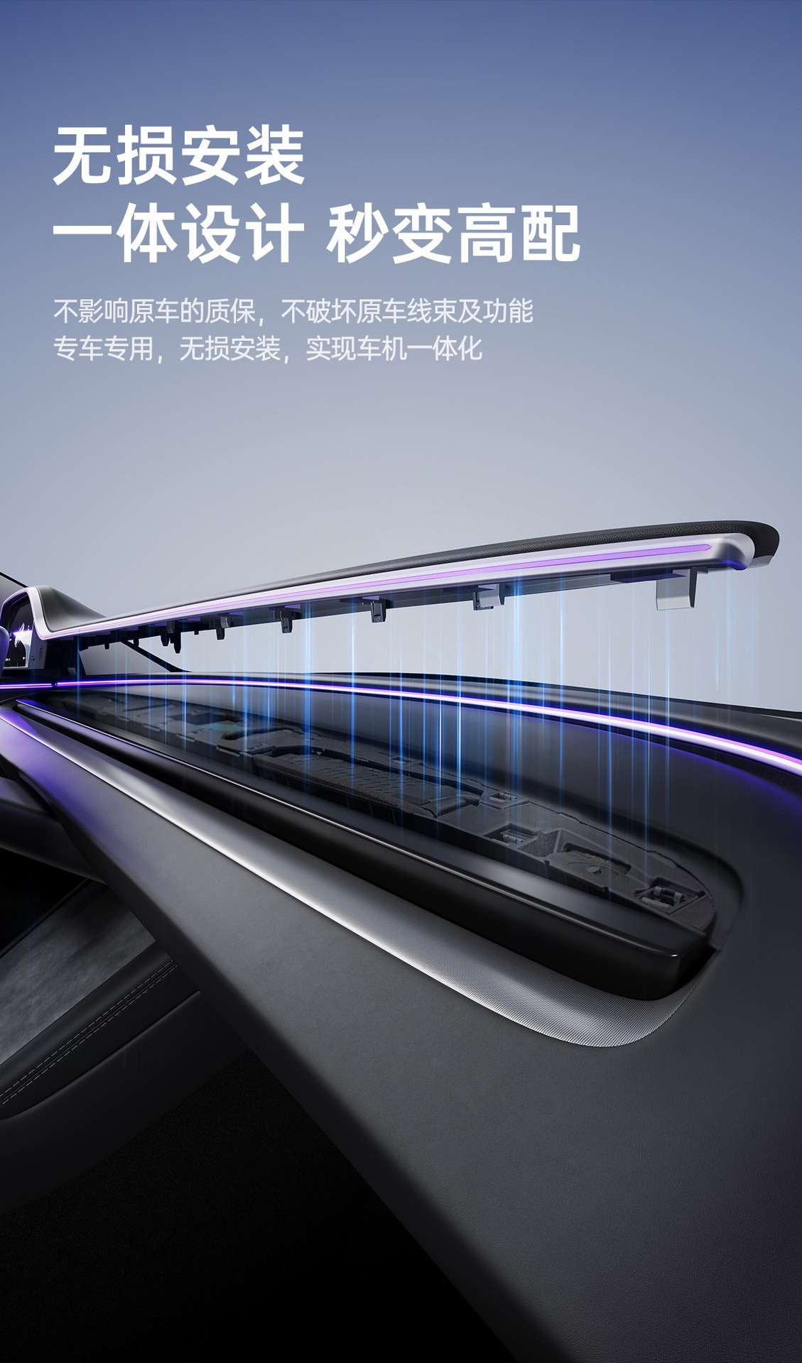 Suitable for Tesla Model 3, Model Y, and Model Yl Integrated Ambient Lighting with Carplay, Android, and Front Camera Instrument Panel