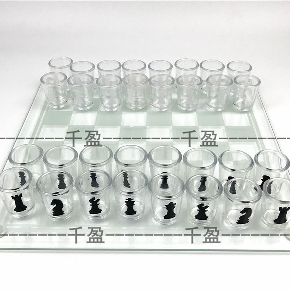 Bar Juego copa de vino copa de ajedrez juego de mesa cristal copa de vino ajedrez Ajedrez (mediano)