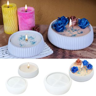 Fat Yaya DIY Stripesd Scented Candle Storage Box Silicone Mold Green Plant Potted Plant Simple Plaster Silicone Mold