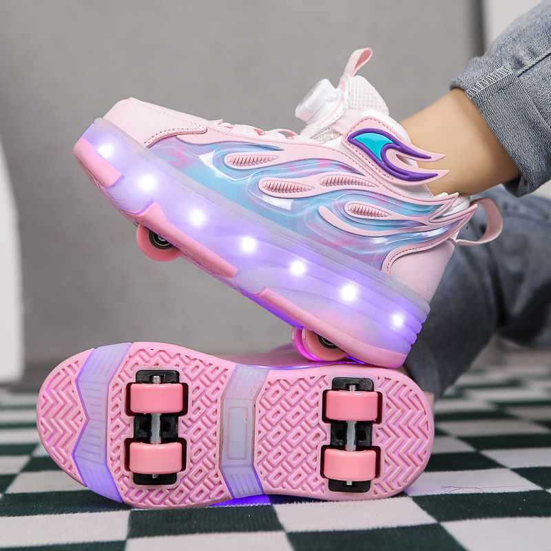 Children's invisible removable skates on four wheels for boys for…