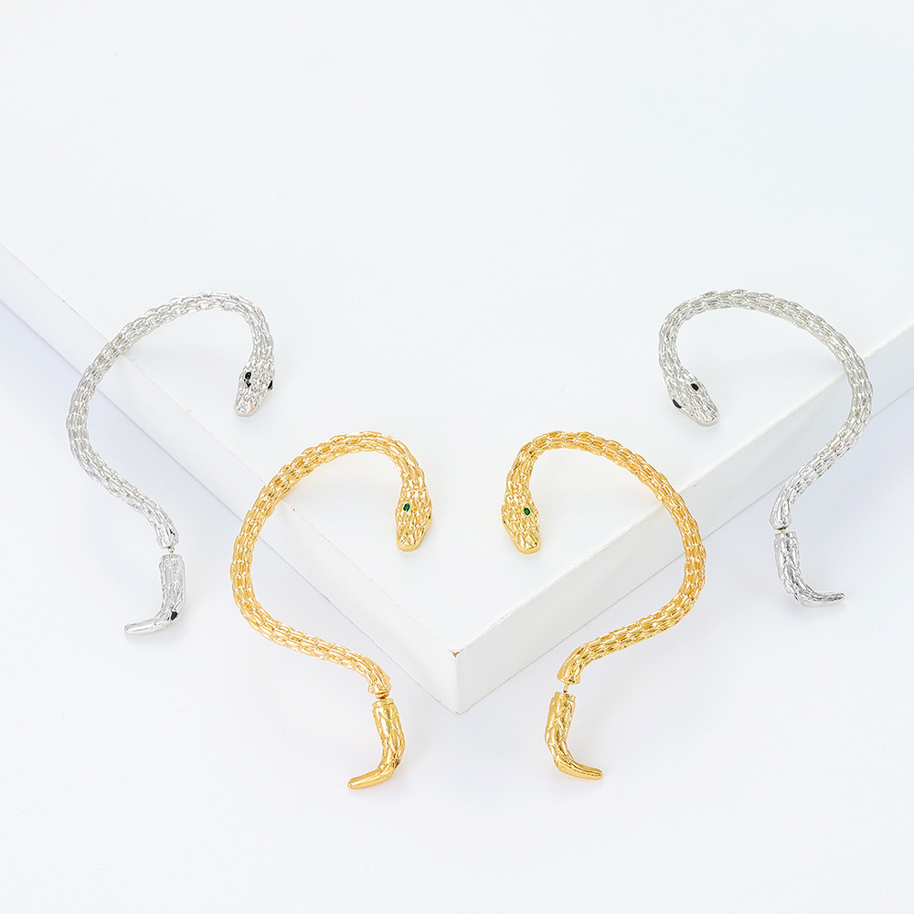 Snake Pattern Punk Snake Alloy Plating Unisex Earrings