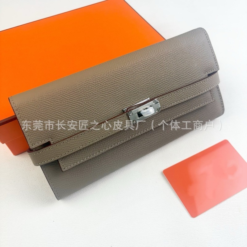 H缝线真皮长款钱包两折多卡位皮夹证件机票零钱收纳钱夹女大容量|undefined
