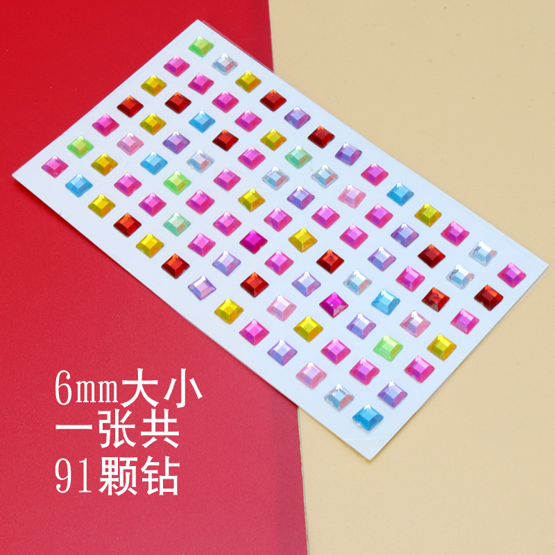 Cruz-frontera acrílico diamante amor estrella pegatinas niños DIY partido álbum teléfono móvil agua taza cristal diamante pegatinas