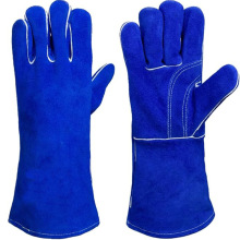 跨境烧烤手套防烫耐高温工业电焊手套烤箱烘培防火牛皮隔热手套