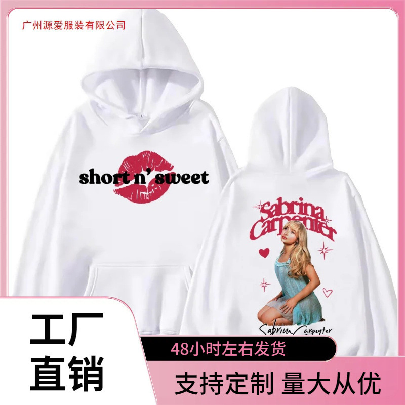 Sabrina Carpenter Short N Sweet Hoodie Harajuku Pullover Top Men Women Loose Sweatshirt Fan