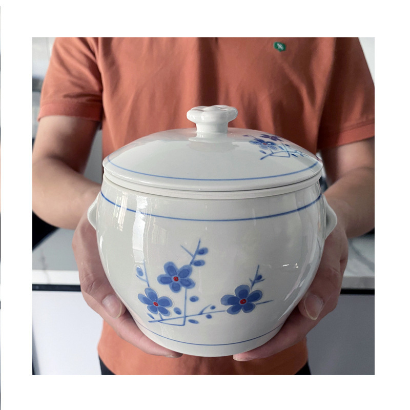 Southern Chinese Soup Stew Pot with Duck Soup, Water-Separating Stewing Cup with Perforated Liner, No-Filter Ceramic, Medium-High Non-Stick Pot