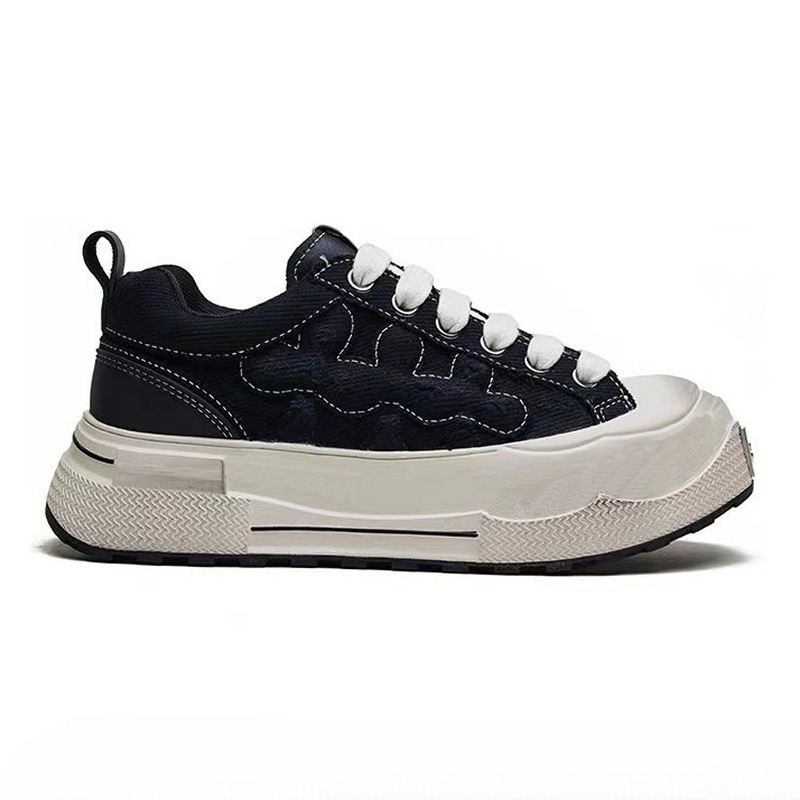 Ten Qintian Same Style Shootbrnda Wear-Resistant Thick-Soled Canvas Shoes for Men and Women, Versatile Casual Sneakers, Trendy Shoes