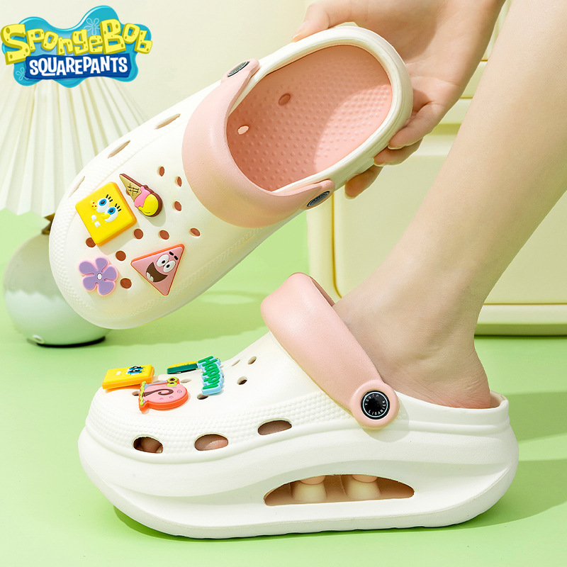 Spongebob Women's Cave Shoes Women's Summer New Thick Sole Comfortable Lightweight Non-slip Slippers Sandals