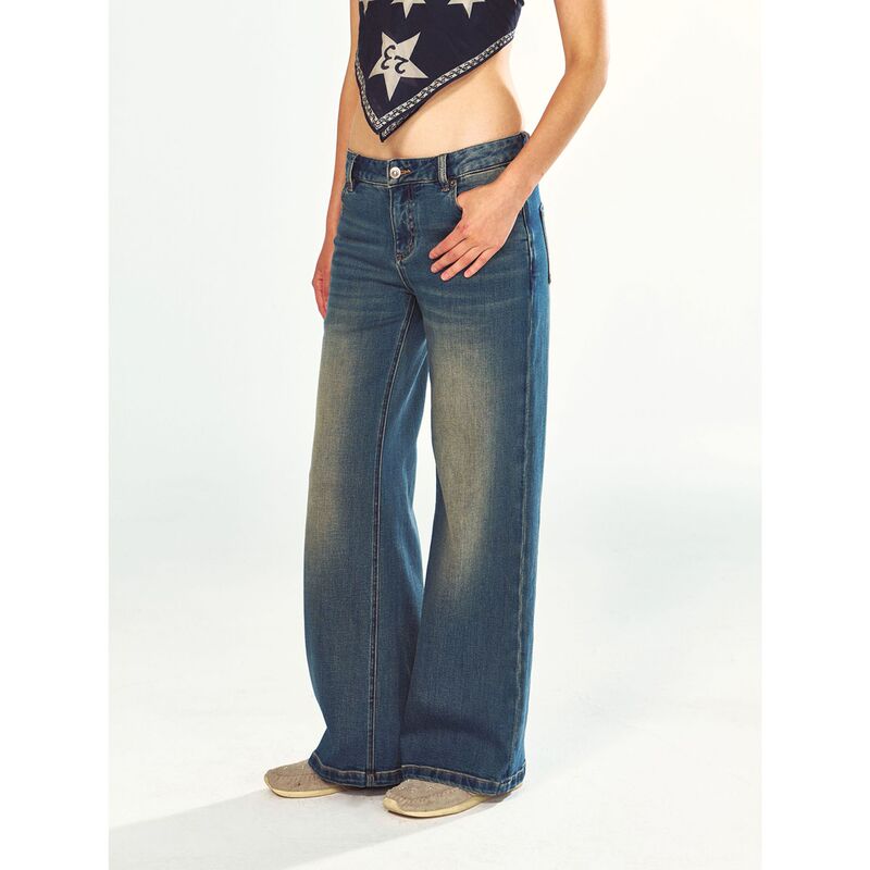 【Time-Perfected Black Label】New Cotton Low-Waist Straight-Leg Jeans, Leg-Lengthening, Slightly Elastic, Versatile Magic Pants V63207A